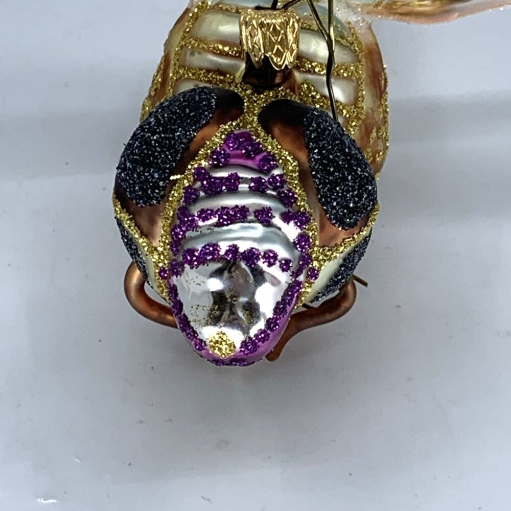 Whitehurst Flying Bug Hand Blown Fantasy Glass Ornament Large 7" Boxed Imports - Picture 7 of 10